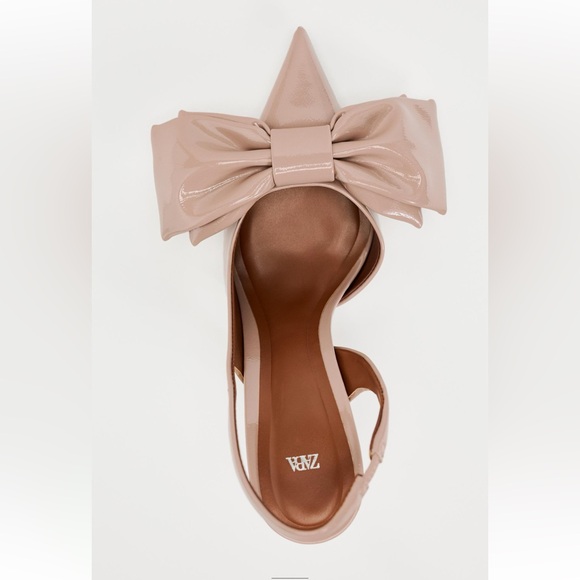 ZARA SLINGBACK HEELS WITH BOW SZ 6.5(37) - Picture 8 of 9